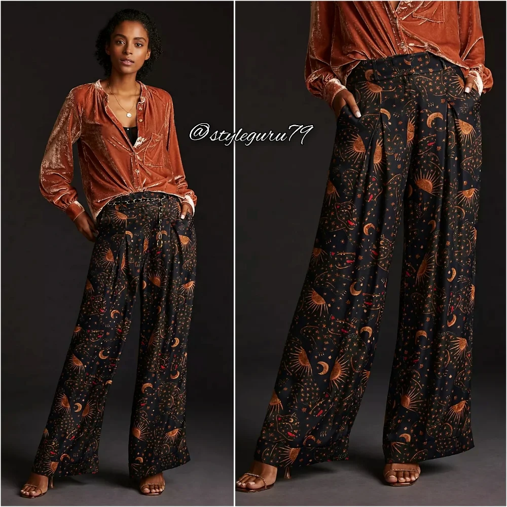 NWT, Farm Rio x Anthropologie Wide-Leg Printed Trousers